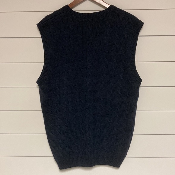 Lord & Taylor Casual Classics V-Neck Navy Blue Sweater Vest - Picture 5 of 10